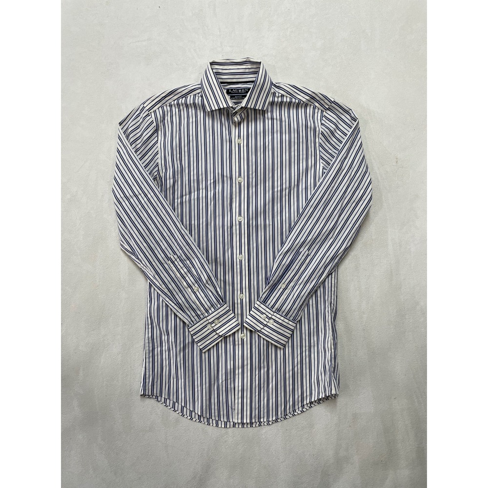 Lauren Ralph Lauren Mens 14.5 32/33 Slim Fit Stretch Non Iron Striped Shirt